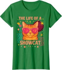 Cute Party Girl Cat Sunglasses Design Cat Funny Cute Ladies' Crewneck T-Shirt