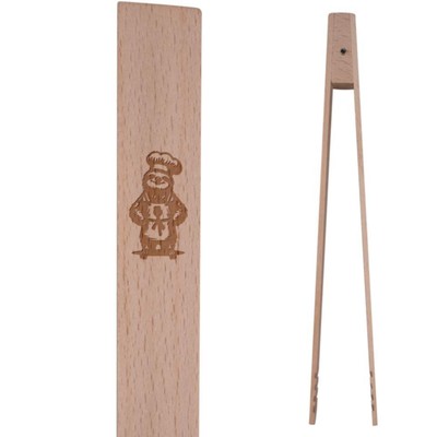 Koch-/Toastzange aus Holz ''Faultier Kochschürze tragen'' (TN00022025)