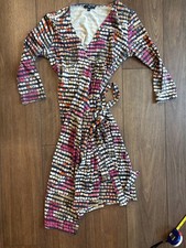 Gap Knit Wrap Dress Womens XS multicolored 3/4 Sleeve - Tie Waist