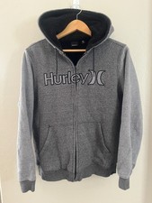 Hurley Sherpa Lined Fleece Gray Zip Jacket Gray Youth Medium