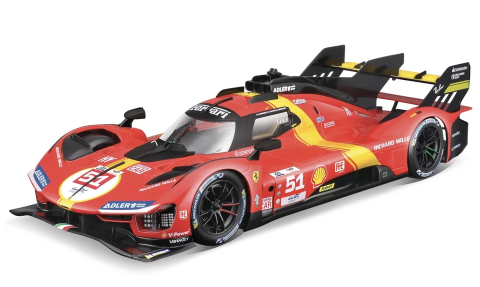 Bburago Ferrari Racing 499P LMH 2023#51 Rosso 1/18 Vincitore 24h di Mans 2023