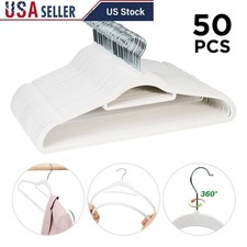 Non-Slip Velvet Hangers 50 Pack Slim Durable Heavy Duty Clothes Hangers New