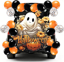 Halloween Trunk or Treat Car Decorations Kit, Ghost Theme Halloween Car Suv Deco