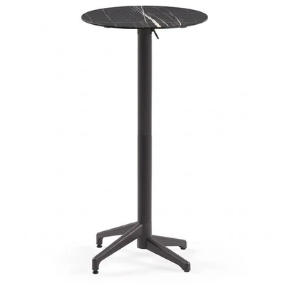 Mod. MOON-C Table Bar Extérieur 111 cm Anthracite HPL, Rotative Pliable - Photo 1/4