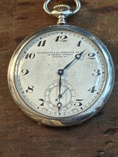 925 silver Antique open-face pocket watch signed Goldsmiths & Silversmiths Co