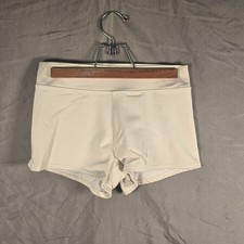 Vtg 90s Venus Swim Shorts Size 2 Beige Lycra Made in USA Compression Y2K Rave