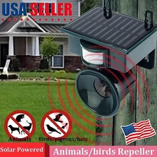 Solar Ultrasonic Bird Repellers Pest Control Scarer Deterrent Fox Motion Sensor.