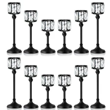 Set of 3 Cup Crystal Tealight Candle Holders, Centerpieces for Table Wedding ...