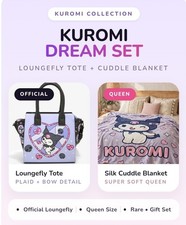 Loungefly Sanrio Kuromi Satchel Crossbody Bag  Cuddle Blanket 59x79 Bundle Lot