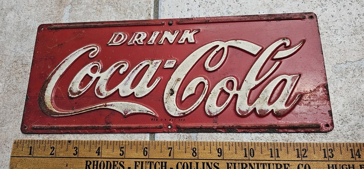 Rare Vintage Coca-Cola Antique Sign Machine Cooler Drink Coke