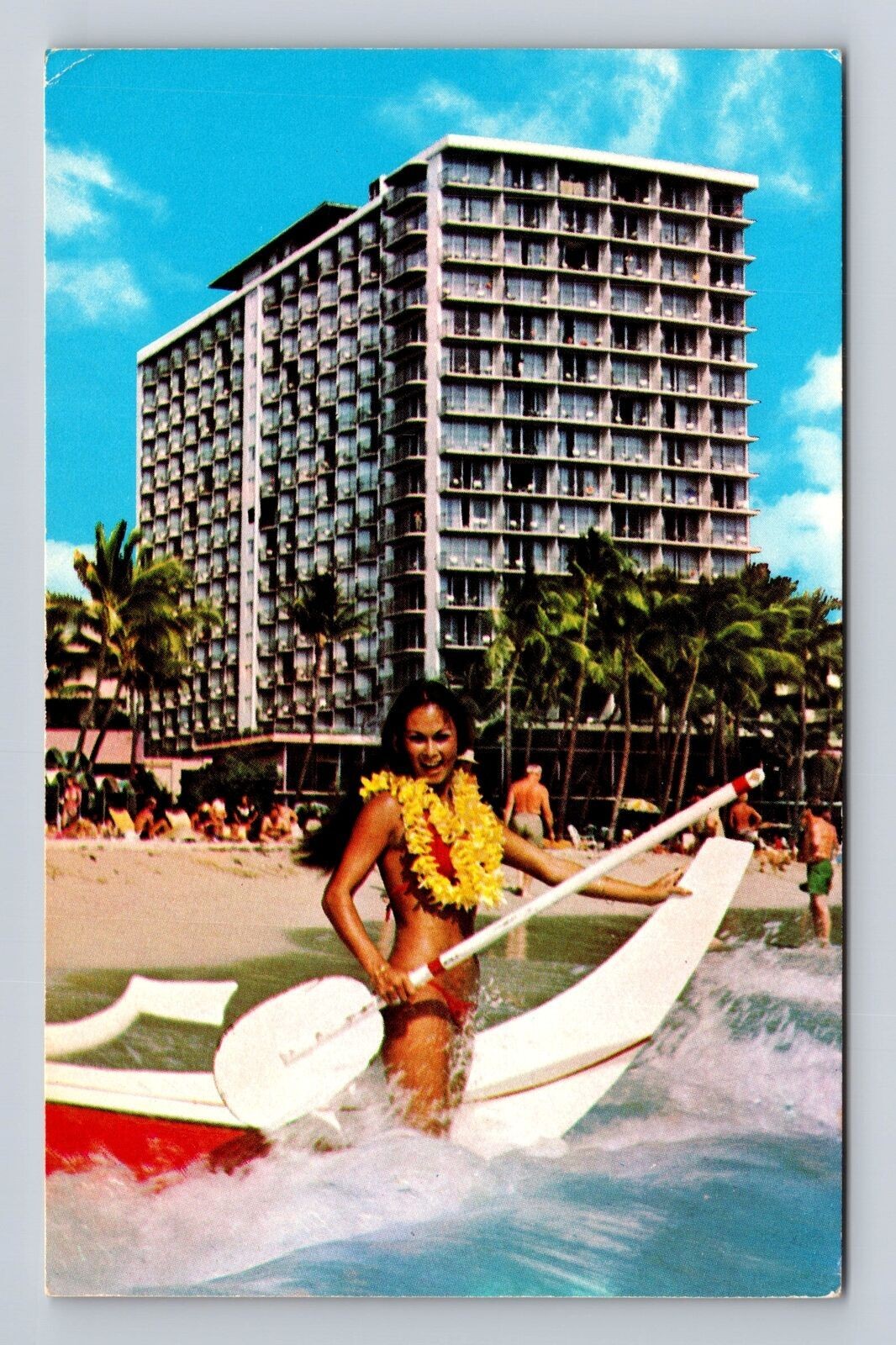 Honolulu HI-Hawaii, The Outrigger Hotel, Advertisement, Vintage Postcard