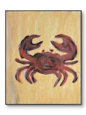 Colorful Modern Art Expressionism Original Crab Sea 11 by 15 Oil Pastel on Paper