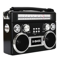 Supersonic Sc-1097Bt- Black Portable 3-Band Radio With Bluetooth And Flashlight