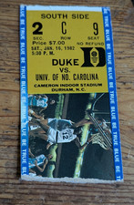 Vtg MICHAEL JORDAN Jan 16 1982 UNC North Carolina Tar Heels at Duke Ticket Stub