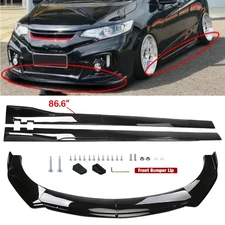 Front Bumper Lip Spoiler Splitter Body Kit+ Side Skirt For Honda Fit 2006-2020