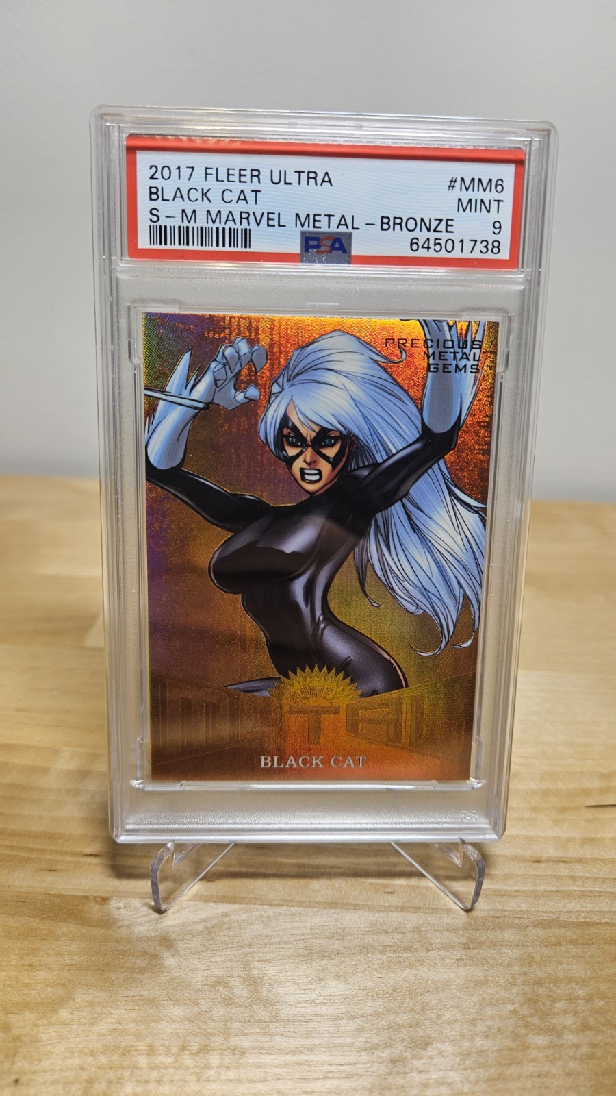 2017 Marvel Fleer Ultra Spider-man Black Cat MM6 Bronze Prec