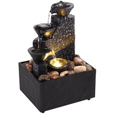 Fontana da Tavolo Cascata LED Relax Meditazione Decorazione Casa Soprammobile