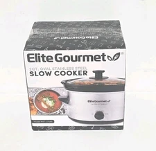 Elite Gourmet 2 Quart Stainless Steel Slow Cooker with Cool Touch Handles