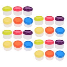 24pcs Plastic Sauce Containers with Lids - Small Portion Cups - Condiment Box -