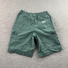 Carhartt Shorts Boys 16 Green Cargo Elastic Waist Cotton Blend Summer Casual