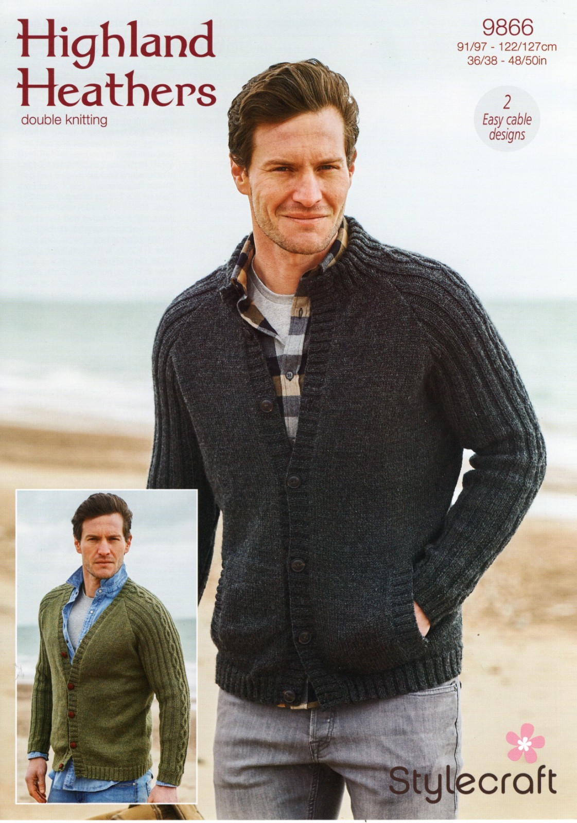 Stylecraft DK Knitting Pattern - 9866 Men's Cardigans (2 Designs) (36/50in)