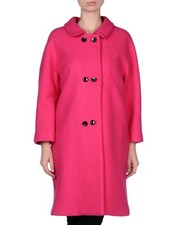 Milly Alexis Wool Blend Double-breasted Coat In Fuchsia Pink Size 6