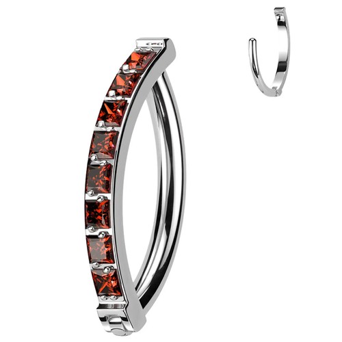 14G Hinged Clicker Belly Button Ring CZ Titanium Reverse Navel Hoop 3/8" 10mm - Picture 14 of 15