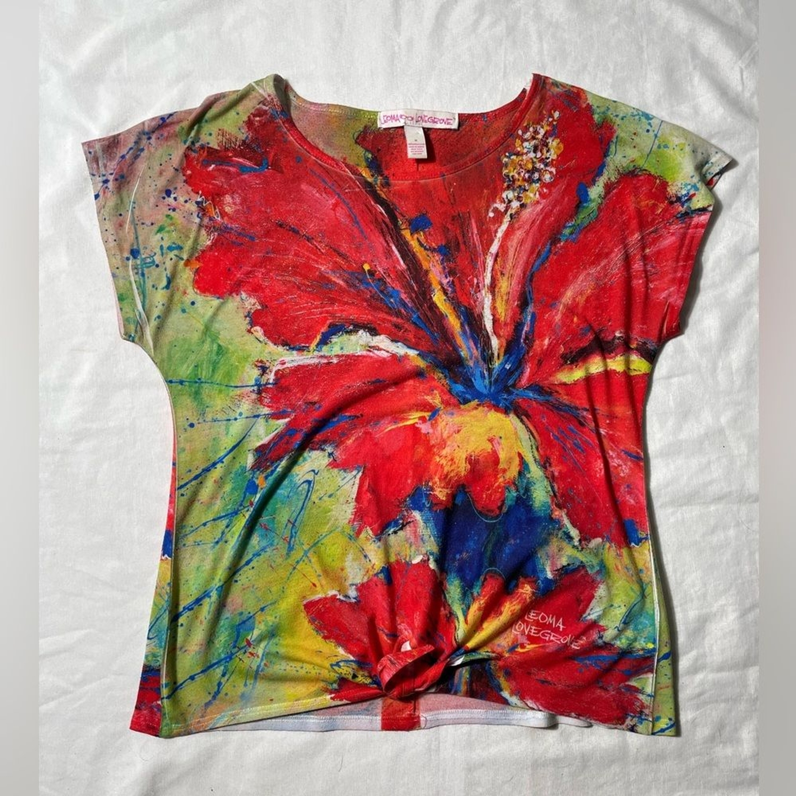 Leoma Lovegrove Art to wear multicolored floral top women’s size M eBay