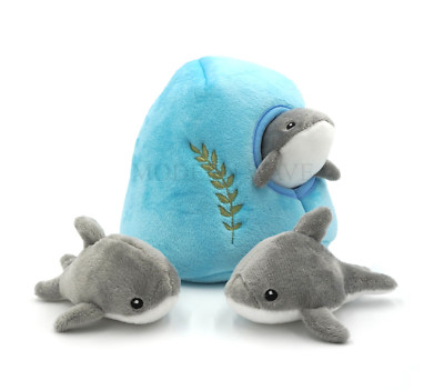 MODERN WAVE Squeaky Plush Dog Toy Interactive Hide and Seek Squirrel Type Puzzle