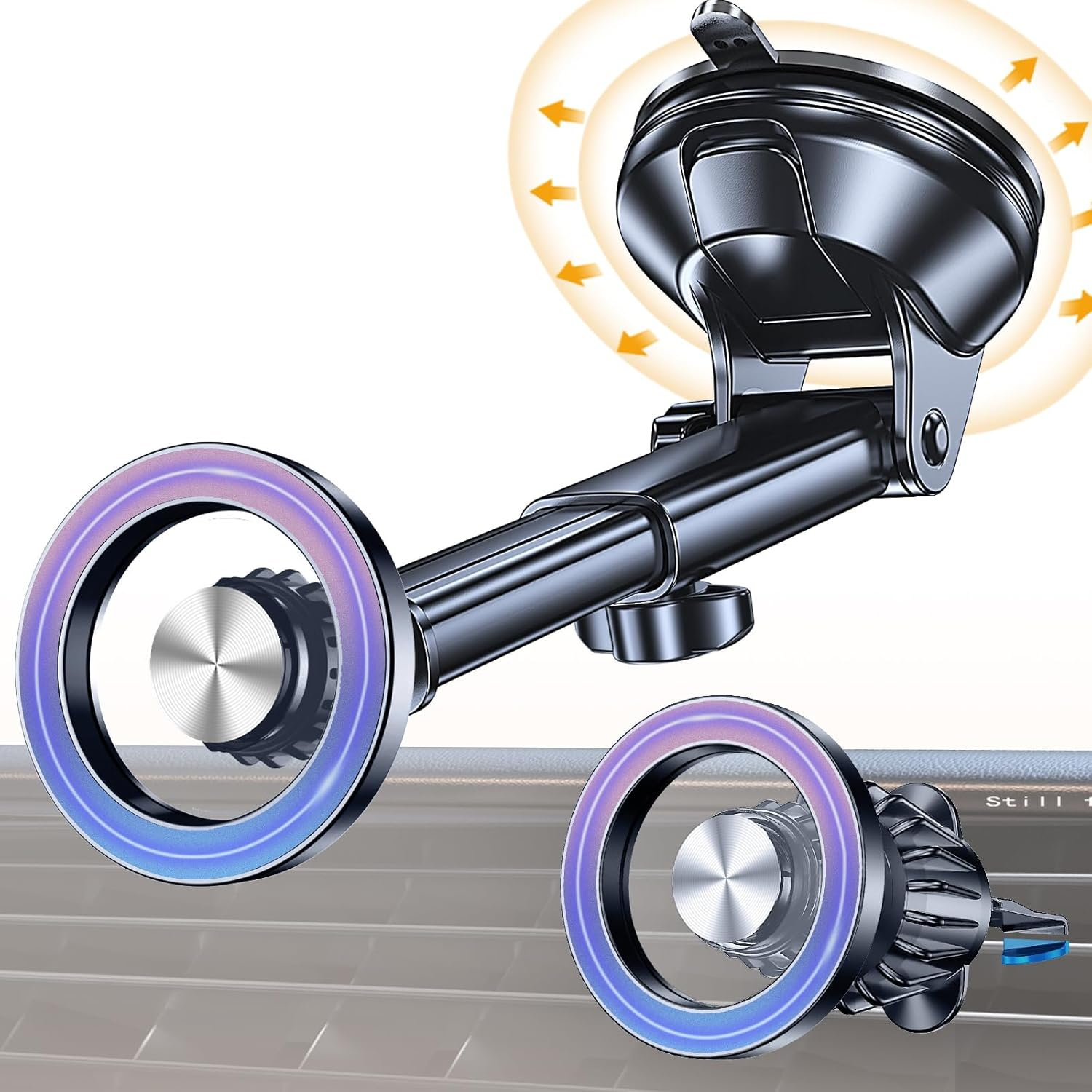 For Magsafe Car Mount【 Windshield + Vent + Dash 】 Magnetic Phone Holder for Car