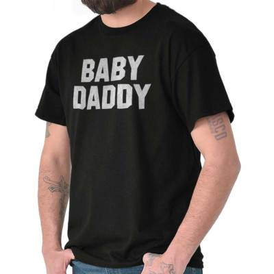 Funny New Father Announcement Baby Daddy Mens Casual Crewneck T Shirts Tees