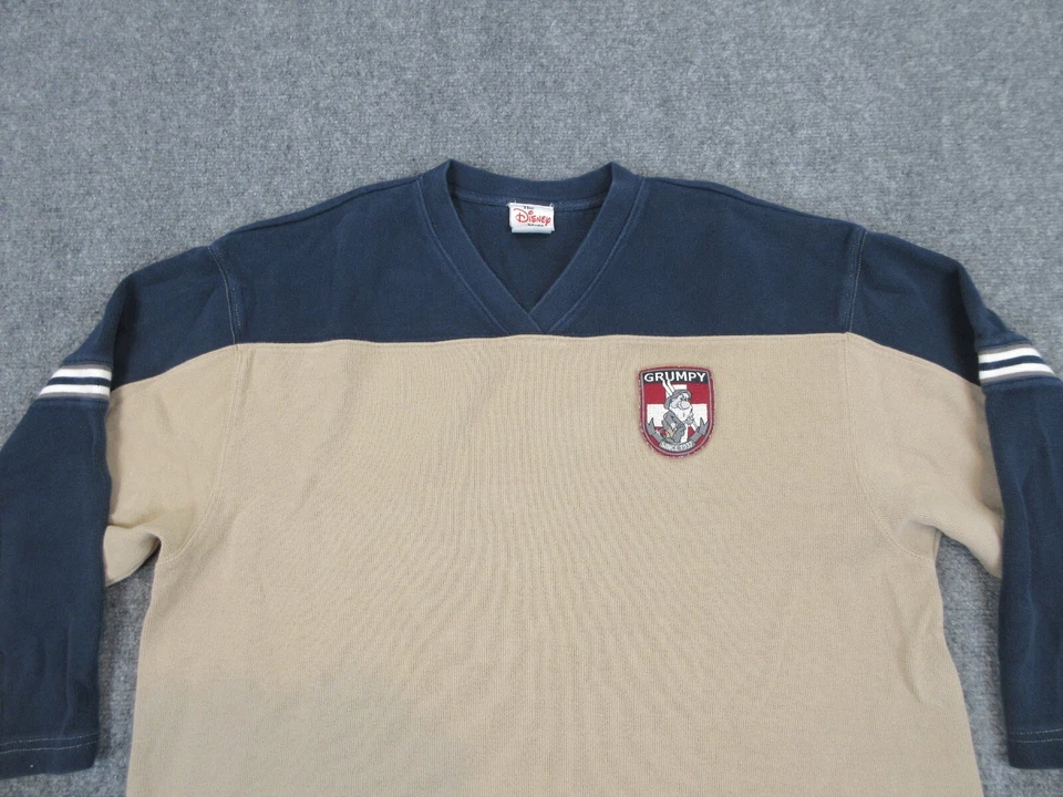 Disney Suéter Para Hombres Adultos Grande Marrón Parche Gruñón Enano Sudadera Pullover Foto 2 de 4