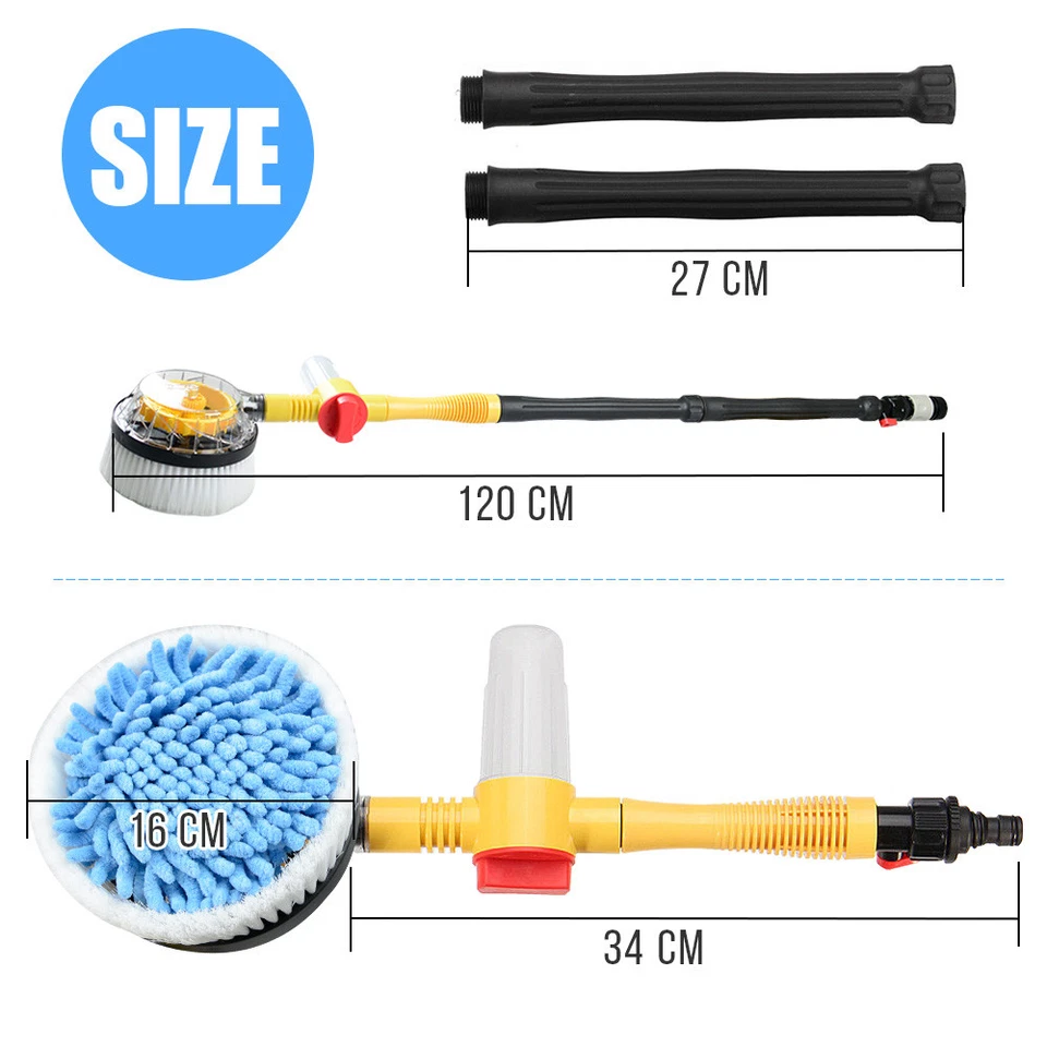 Car Pressure Washer Rotating Wash Brush Vehicle Care Washing Sponge Cleaner Tool - image 4 of 4