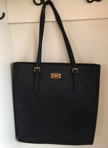 NEW!! $398 MICHAEL KORS Fulton Large Grab Tote Bag BLACK Saffiano Leather HTF - Picture 1 of 8