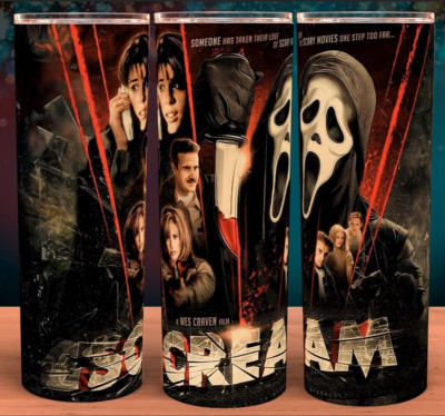 Scream Ghostface Halloween Retro Horror Cup Mug Tumbler 20oz with lid and straw