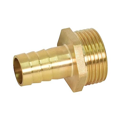 Connettore Coda Tubo Flessibile in Ottone, Raccordo Portagomma 1 Pollice, (R8F)