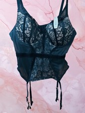 NEW Adore Me women's push-up corset in black lace, size 38B