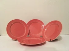 Vintage Homer Laughlin HARLEQUIN 7 1/4" salad plates  (4) ~ ROSE
