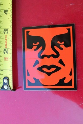 OBEY Shepard Fairey Andre Giant Misfits Silver Red Punk Surf Skate Art STICKER