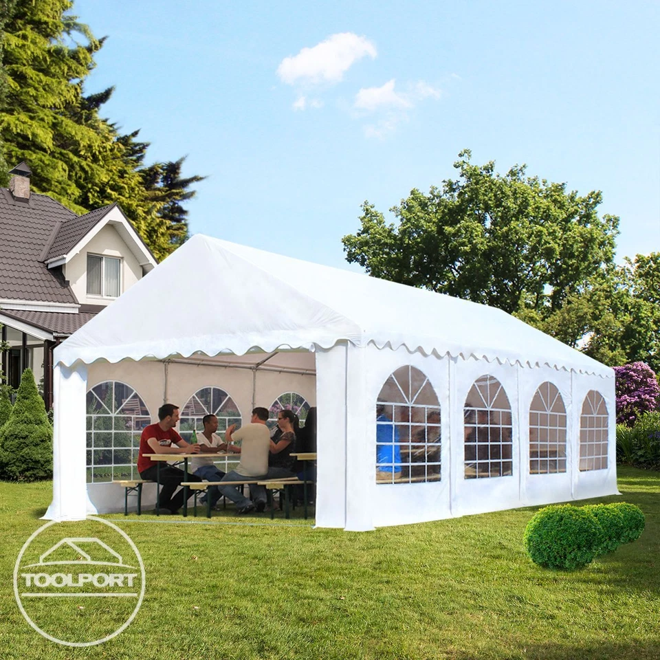4x6m PVC Partyzelt Bierzelt Zelt Gartenzelt Festzelt Pavillon dunkelgrün NEU - Bild 2 von 4