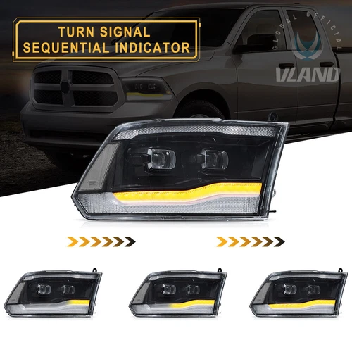 Klare  LED Scheinwerfer für 2009-2018 Dodge RAM 1500 2500 3500 mit sequentiellen - Bild 4 von 10