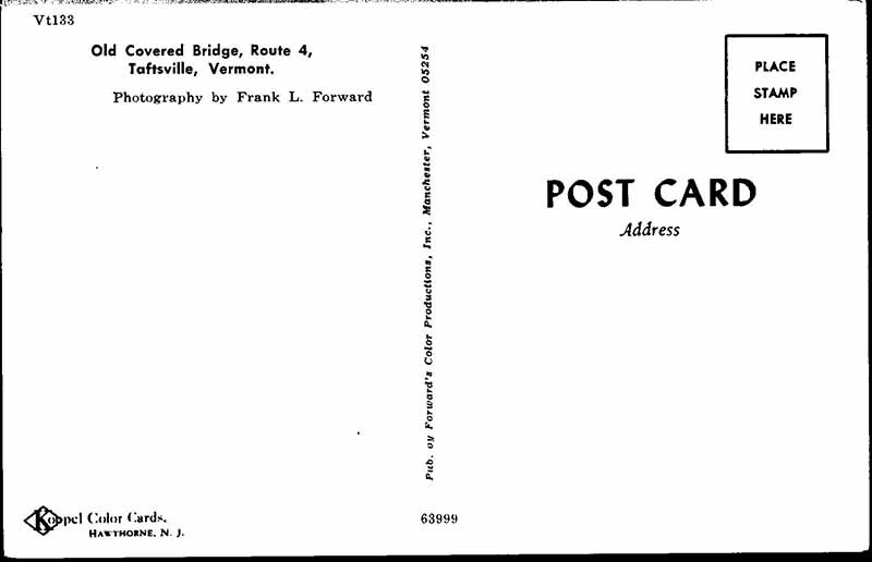 Postcard BRIDGE SCENE Taftsville Vermont VT 9/07 AN7895 eBay