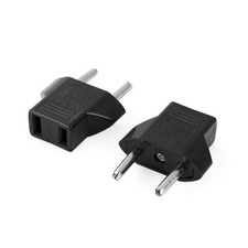 2x US to EU/RU European Travel Charger Converter Adapter Plug for Power Adapter
