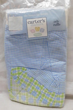 Carter's Starters Blue Ginghan Crib Ruffle Baby Nursery