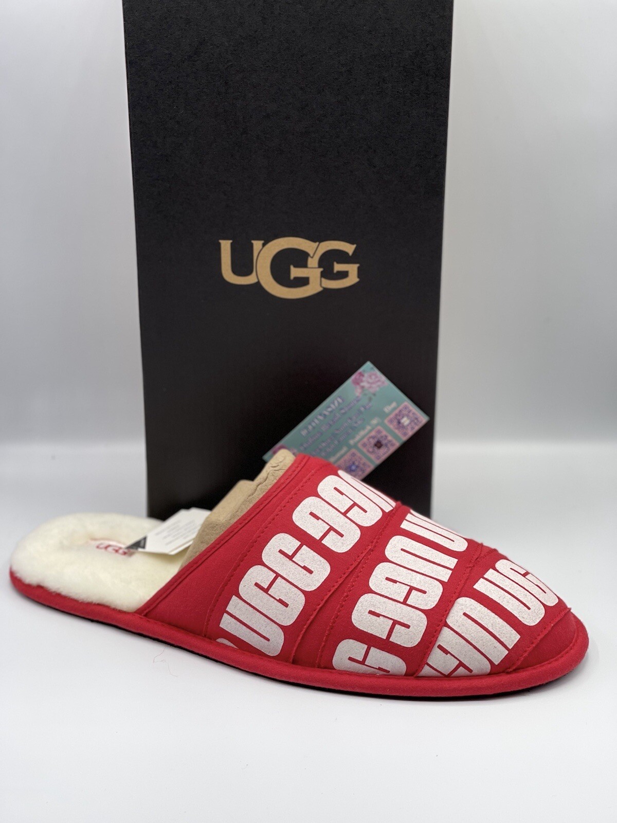 UGG SCUFF GRAPHIC BAND SHEEPSKIN SLIP 