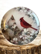 Vtg Bradex Collector Plate only Morning Serenade Cardinal 1989 Lena Liu