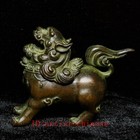 2.7 Inch Old Chinese Buddhism Bronze Carved Pi Xiu Smoked Incense Burner Censer