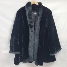 Olympia Coat Womens Size L Black Faux- Fur