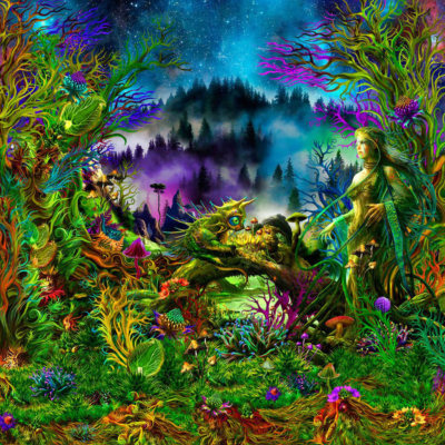 UV Backdrop Black Light Tapestry Psychedelic Art Banner