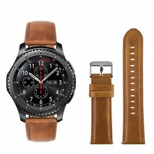 22mm Genuine Leather Strap For Samsung Galaxy Watch 3 45mm/46mm Watch Band R805U